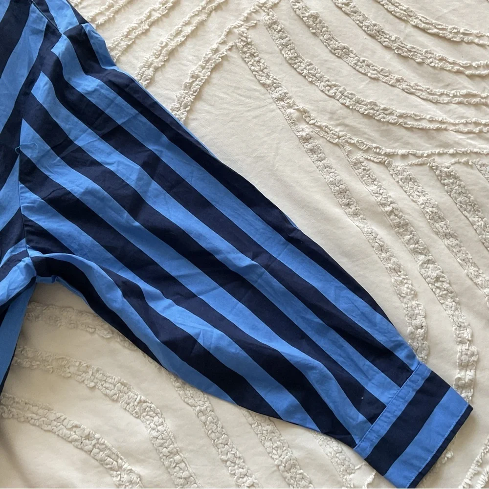 NWT AERIE Blue Striped Button-Up Shirt XXL - Picture 4 of 6
